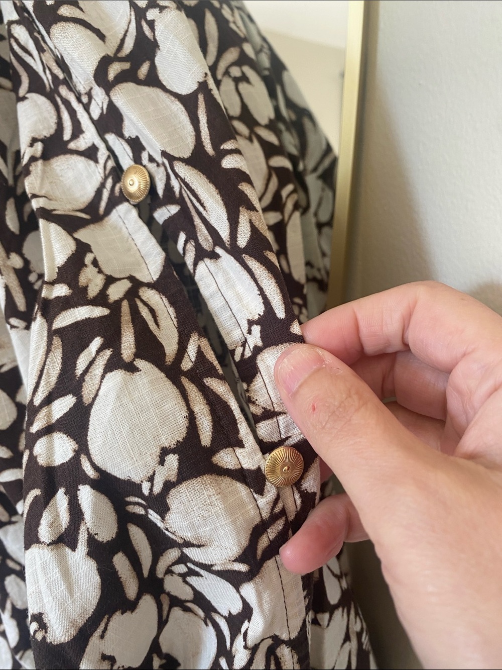 LOFT Brown & White Floral Balloon-Sleeve Blouse - Picture 5 of 9